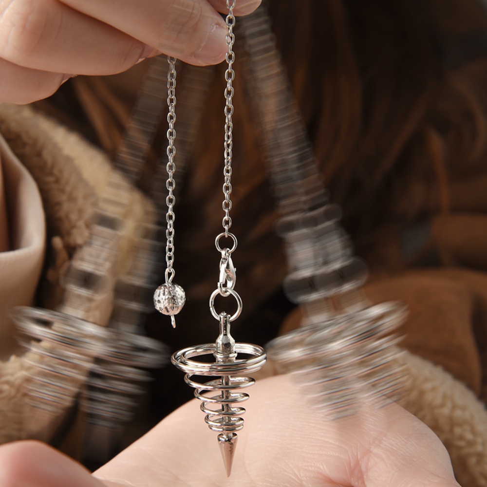 Bandul Rohani Logam Spiral Segitiga Kerucut Liontin Hipnotis/Fashion DIY Perhiasan Aksesoris