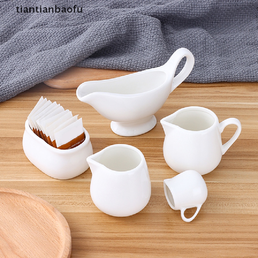 [tiantianbaofu] 1pc Dispenser Saus Keramik Pitcher Kopi Salad Dressing Cup Server Butik