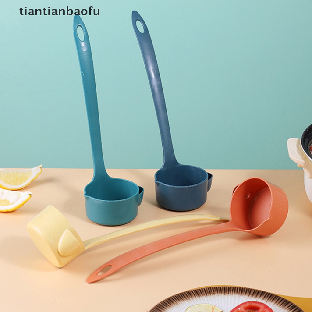 [tiantianbaofu] Handle Soup Spoon Sendok Pemisah Minyak Sup Colander Spoon Filter Grease Spoon Butik