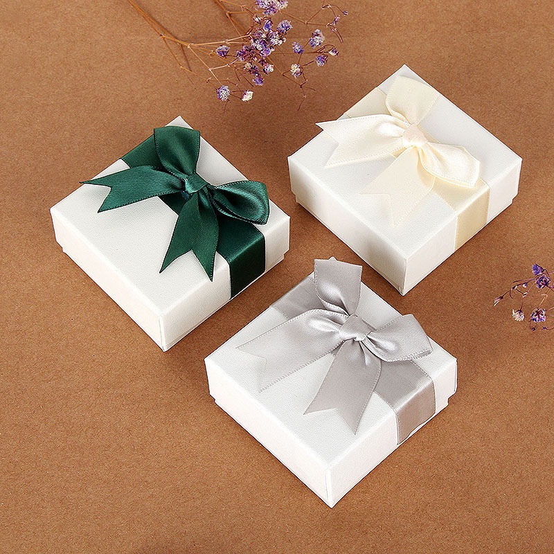 Ring Box Tempat Cincin Sepasang Cute Bow Packing Box Tempat Gelang Anting Jewlery Paket Box