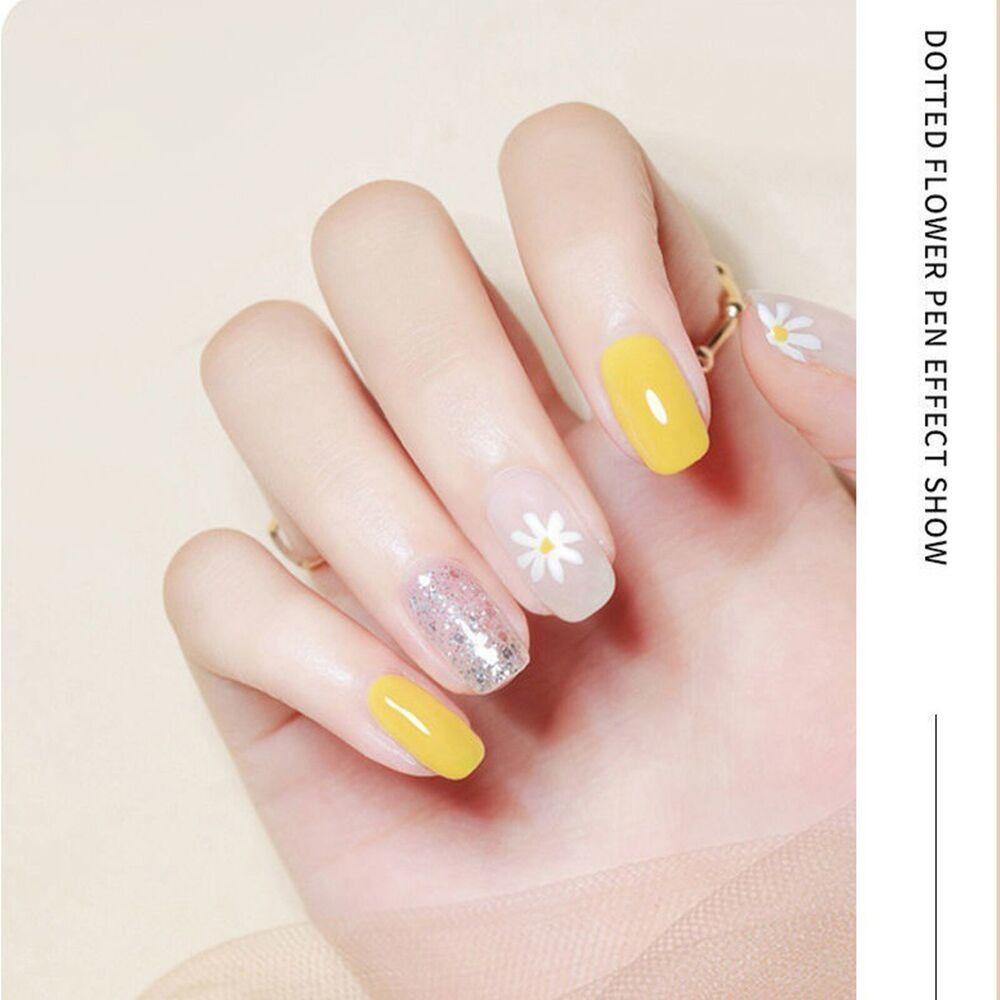 R-FLOWER Nail Art Brush Manicure Alat Kuas Lukis Berlian Imitasi Bunga Pena UV Gel Ekstensi Pen