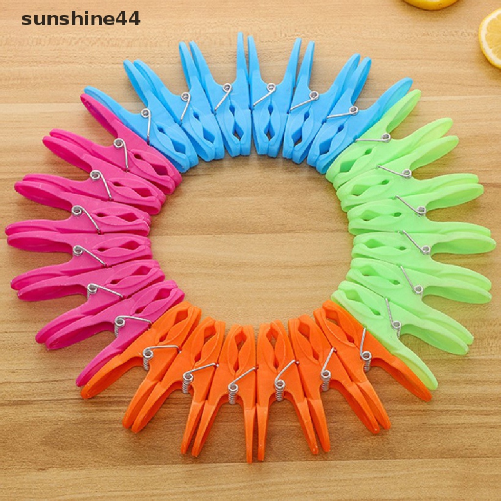 Sunshine 24Pcs Jepitan Hanger Pasak Klip Gantungan Plastik Rak Kait Baju ID