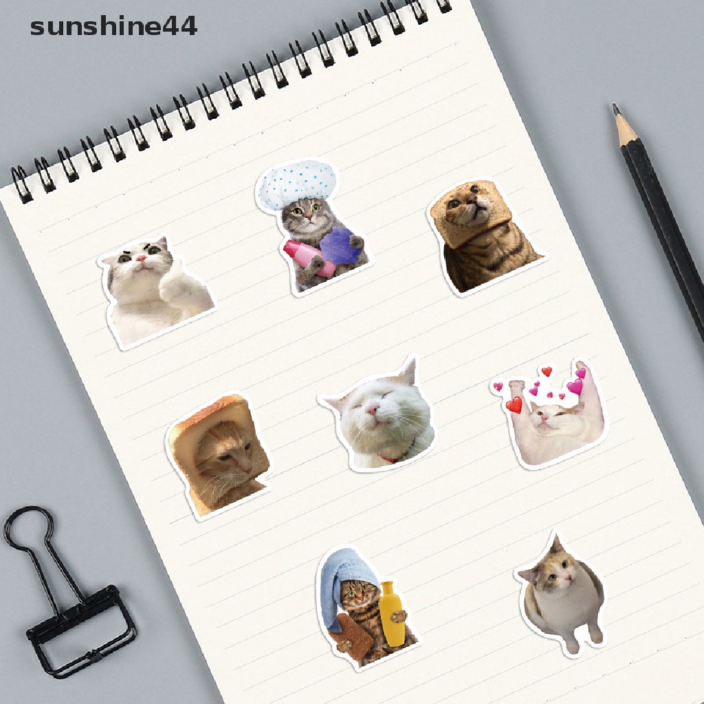 Sunshine 50pcs Stiker Hewan MEME Kucing Mainan Graffiti Decals Untuk Anak Notebook Laptop ID