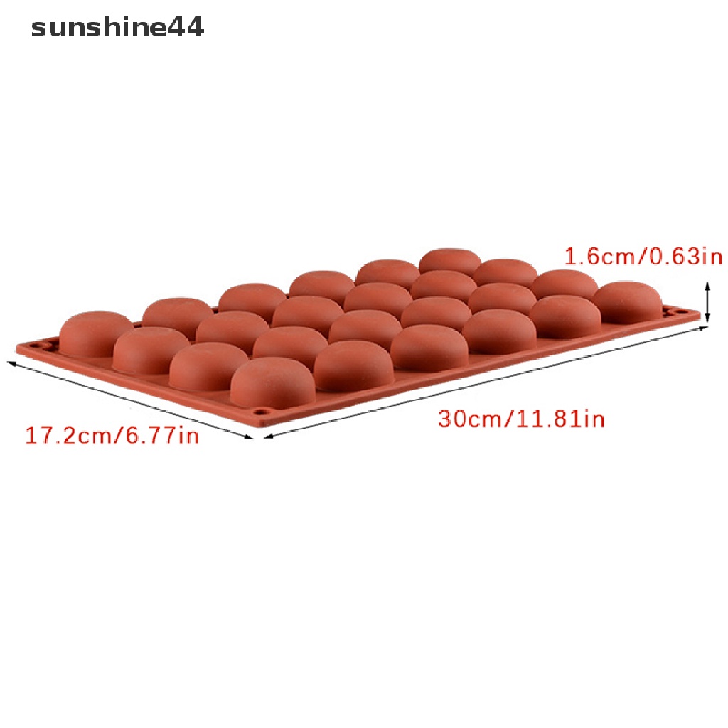 Sunshine 1Pc 28rongga Oblate Bentuk Bulat Cetakan Silikon Kue Mousse Tools Baking Mould ID