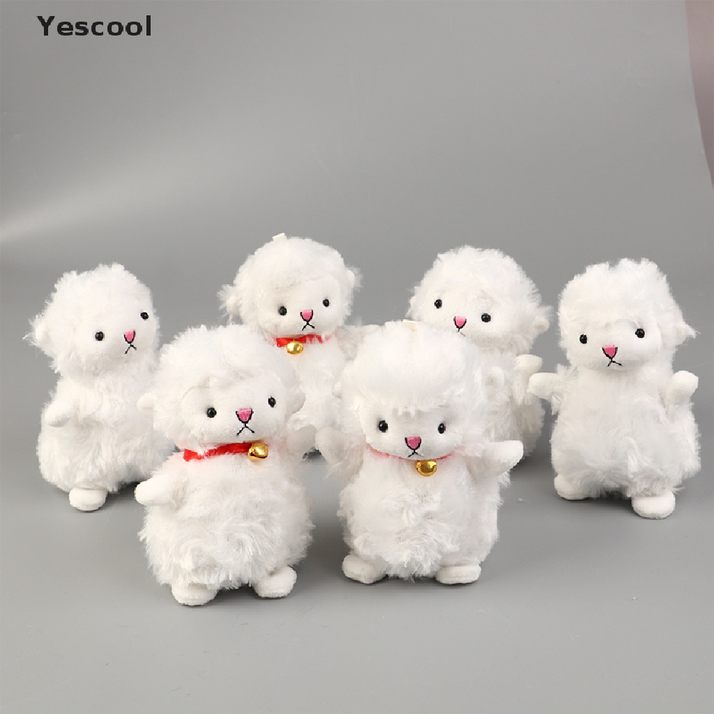 Yescool 15cm Boneka Domba Lucu Gantungan Kunci Mewah Kawaii Aksesoris Plushies Cowok Cewek Keyring ID