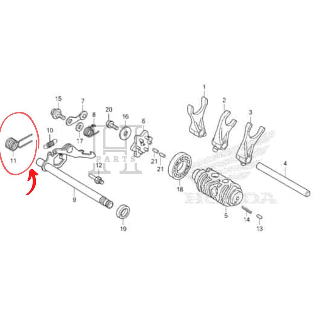 PER OPERAN SPRING GEARSHIFT RETURN NEW CB CBR 150R SONIC SUPTRA GTR 150 24651-KTY-D31 ASLI ORIGINAL AHM HGP HONDA