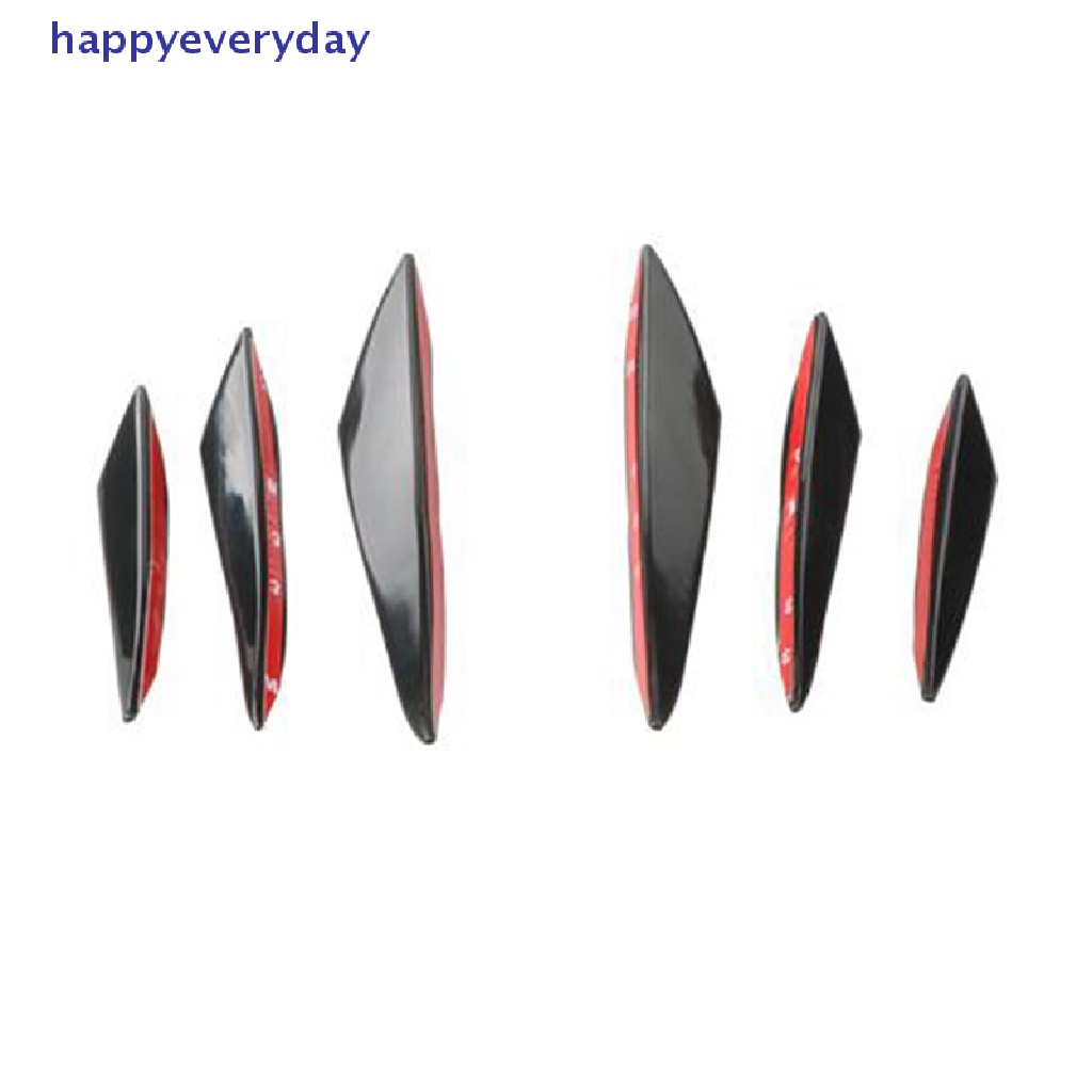 [happy] 6pcs Mobil Front Bumper Lip Splitter Sirip Body Spoiler Canards Refit Gloss Black [ID]