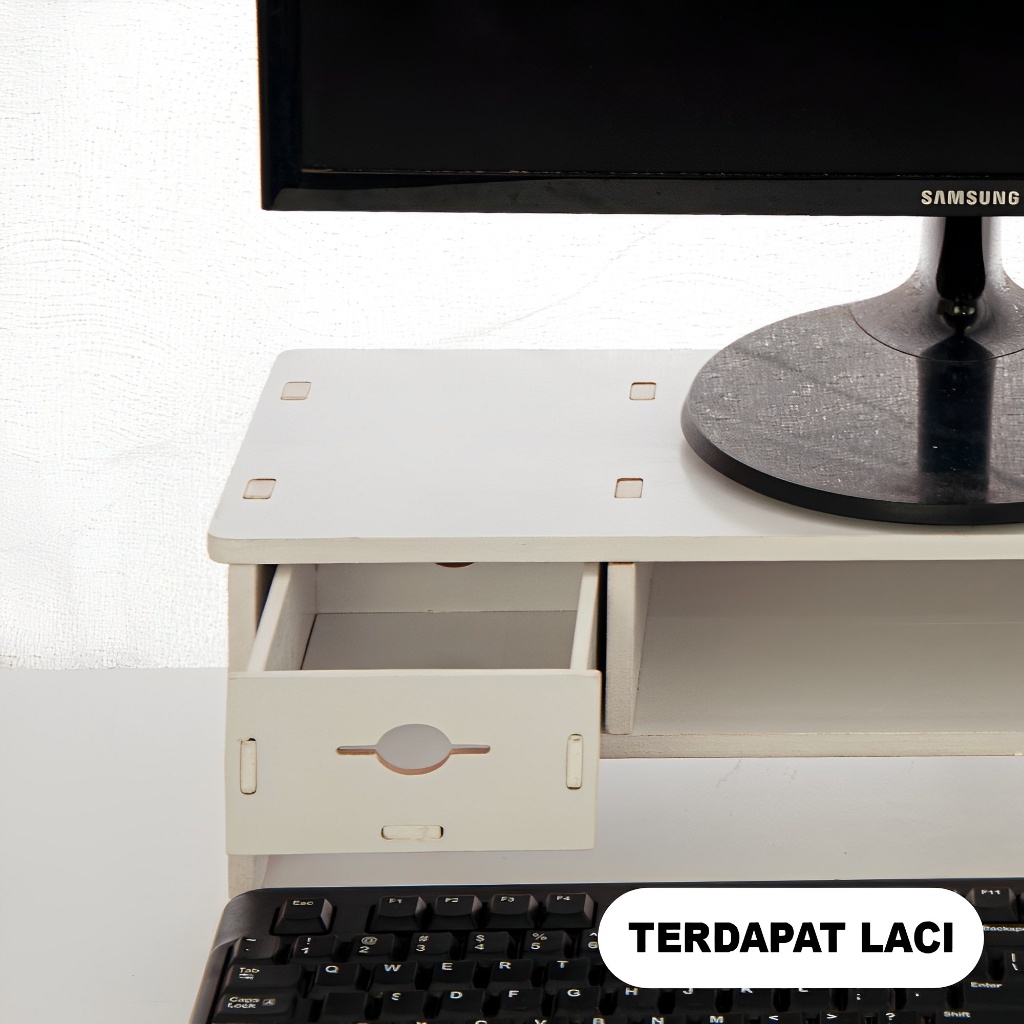 Stand Meja Monitor Rak Susun Laci Penyimpanan Desktop Table Organizer - LC080