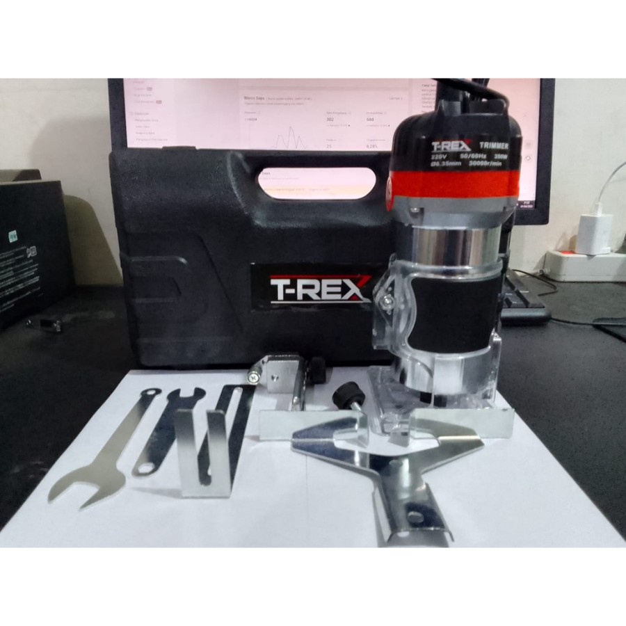 PROMO T-REX Wood Trimmer 370 1/4 MESIN Profil Kayu  T-REX MESIN ROUTER PROFILE MESIN UKIR LIST KAYU