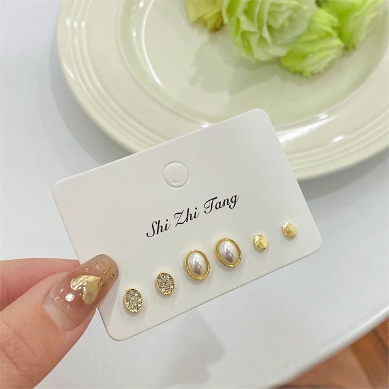 2023pasangan Baru Wanita Sederhana Kecil, Kecil Dan Indah Waktu Anting Enam Potong