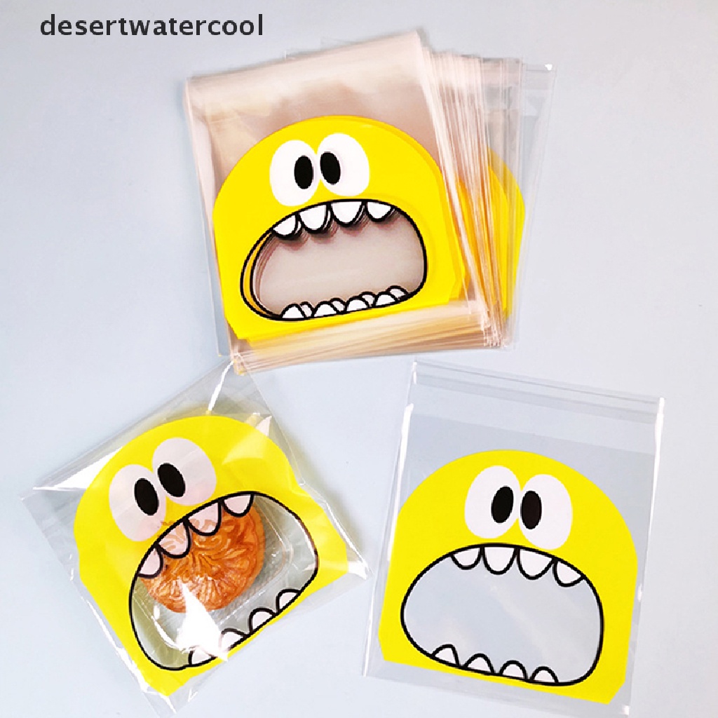 Deid 100PCS Kantong Plastik Transparan Permen Kue Kering Self Adhesive Pouch Untuk Pesta Martijn