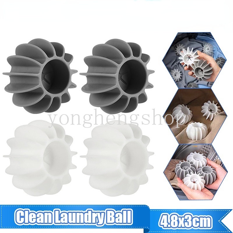 1/4pcs Reusable Silicone Laundry Ball Drum Mesin Cuci Pakaian Anti Berliku Bola Pencuci Anti Kusut Laundry Ball Aksesoris Kamar Mandi