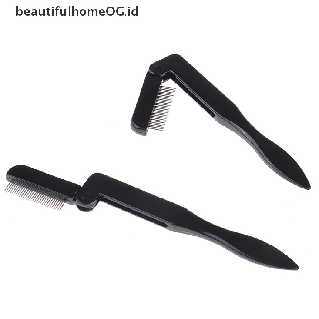 // Lebaran// Sisir Bulu Mata Lipat Alat Sikat Alis Logam Pemisah Maskara lash curl black **