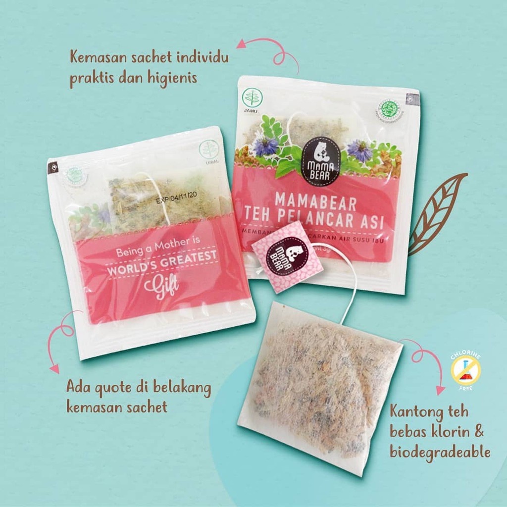 BEST SELLER! Mamabear ASI booster tea / teh penambah atau pelancar ASI Mama Bear 60gr