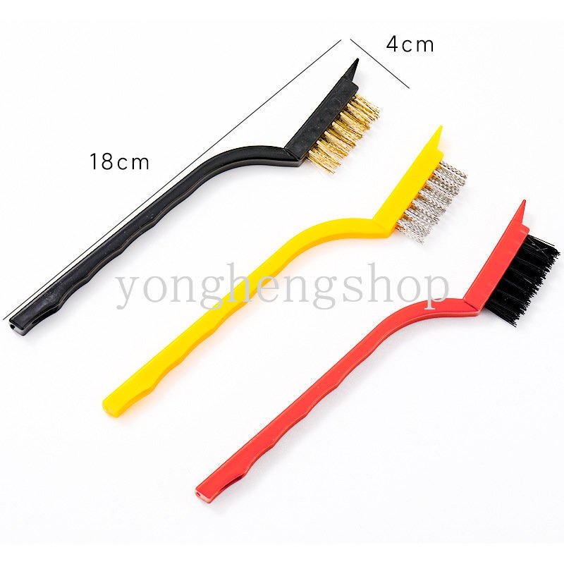 3pcs/set Sikat Pembersih Kompor Gas Range Hood Gap Brush Sikat Kawat Baja Nilon Tembaga Multifungsi Dekontaminasi Poles Penghilang Karat Alat Pembersih Dapur