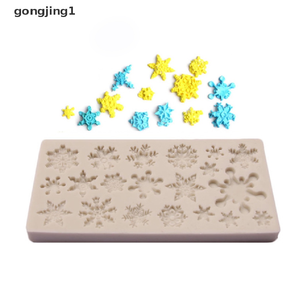 Ggg Cetakan Silikon Motif Snowflake Natal Kue Coklat Baking Anti Lengket ID