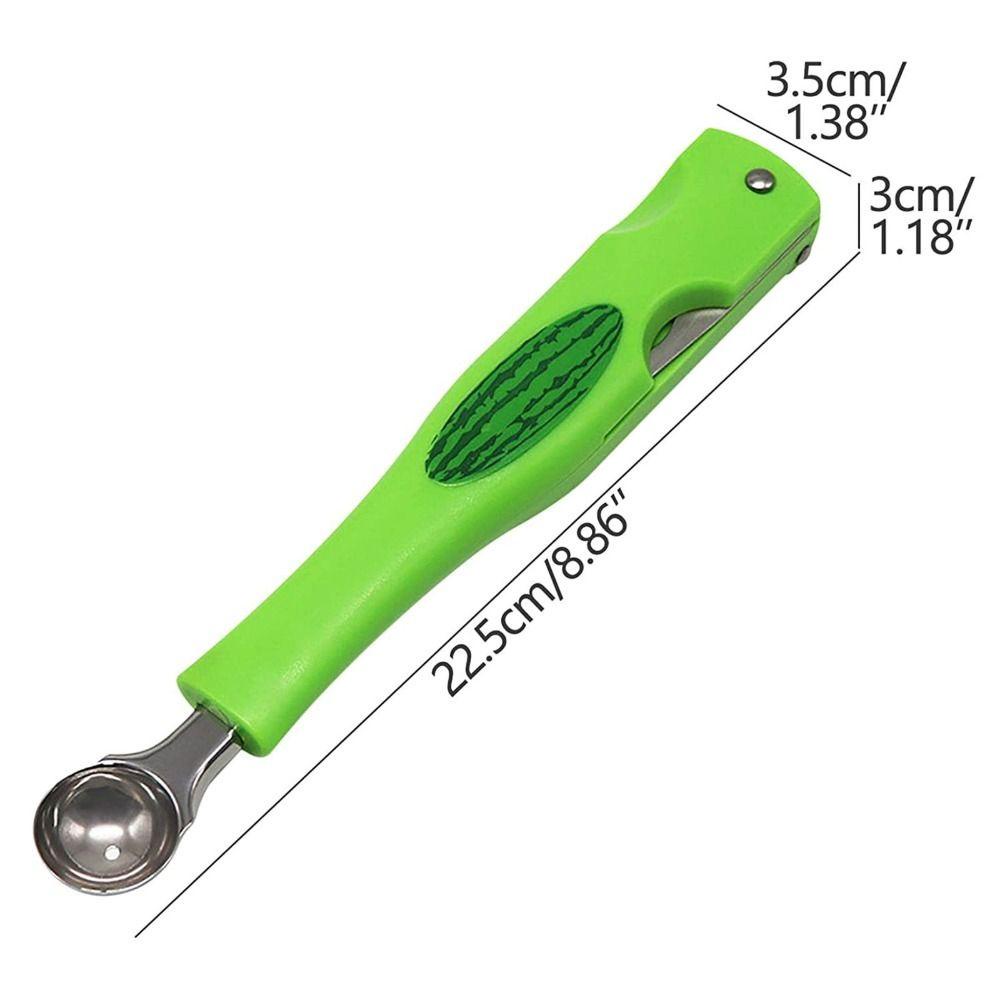 Populer Aksesoris Garpu Semangka Kreatif Stainless Steel Gadget Dapur Manual Watermelon Splitter Pulp Spoon