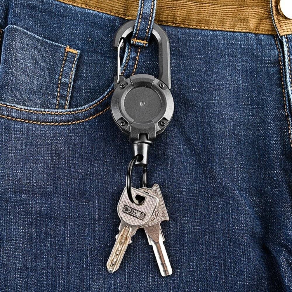 Gesper Kunci Ransel Anti Hilang Gesper Tarik Mudah Otomatis Ditarik Gantungan Kunci Putaran Carabiner Tali Gesper Multifungsi Aksesoris Berkemah Di Luar Ruangan