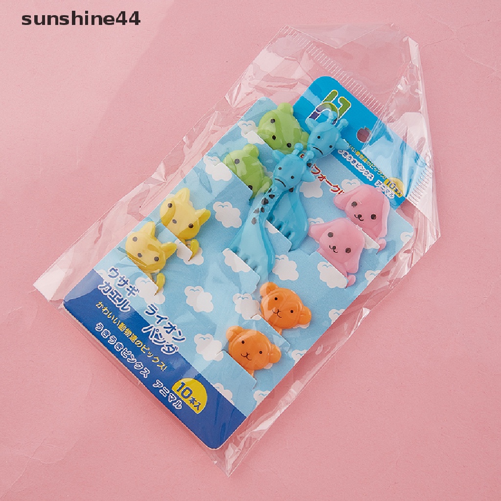 Sunshine Garpu Buah Mini Kartun Anak Snack Kue Dessert Fruit Pick Tusuk Gigi Decor ID