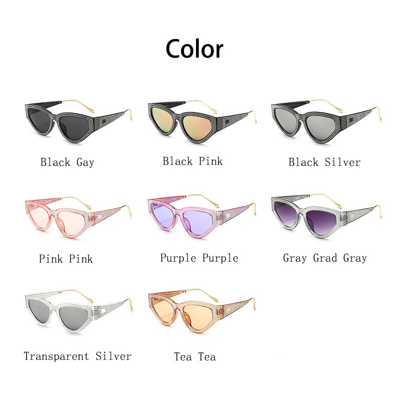 Kacamata Hitam Vintage Diamond Triangle Shades Untuk Wanita Priapestapantai