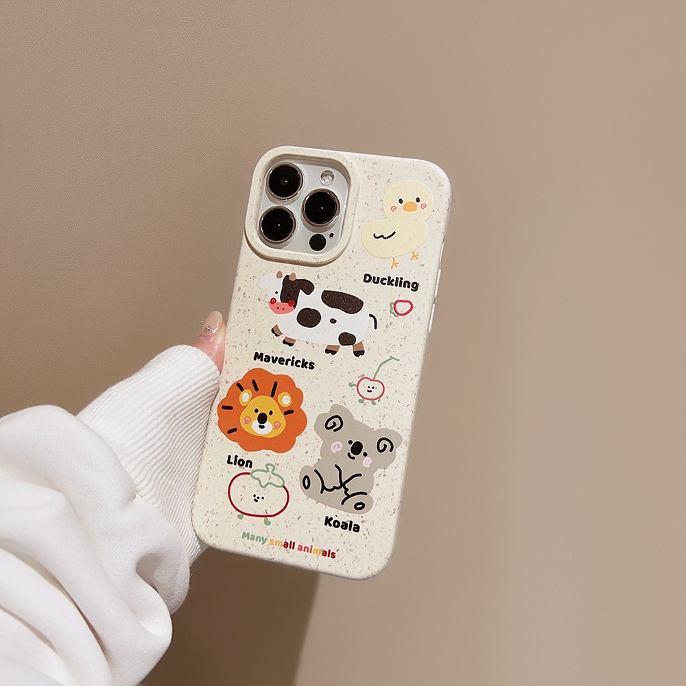 IPHONE Case Cover Ponsel Jerami Gandum Lucu Kartun Hewan Ramah Lingkungan Untuk Iphone7 8 PLUS X XR XS 11 12 13 14 MINI PRO MAX SE 2020
