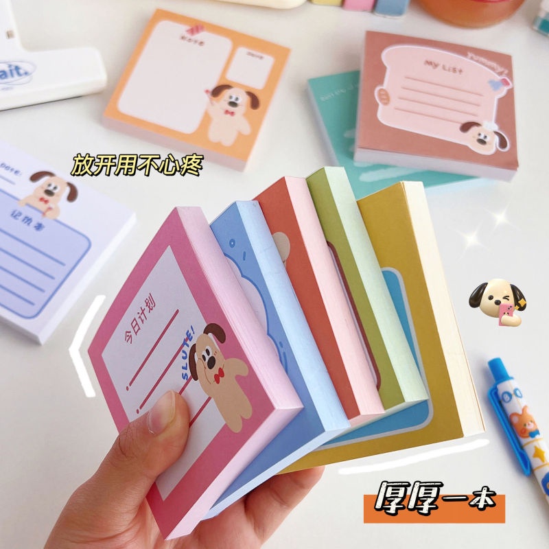 80lembar INS Kartun Puppy Warna-Warni Sticky Note Lucu Memo Siswa Kreatif Kertas Pesan