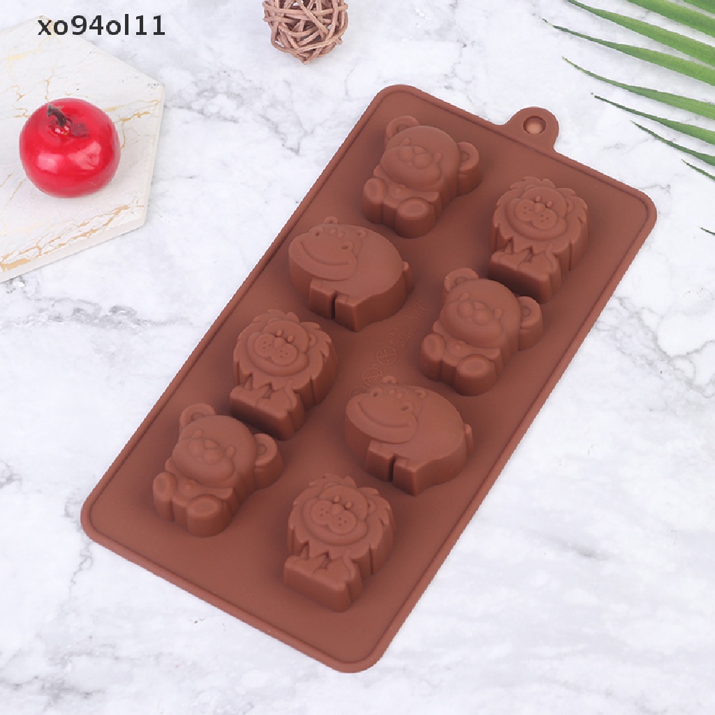 Xo Cetakan Silikon Hewan Hippo Bentuk Singa Beruang Coklat Sabun Kue Peralatan Dapur DIY OL