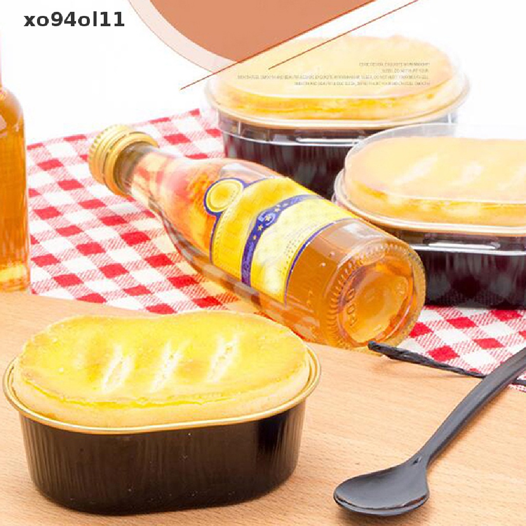 Xo 10pcs Aluminium Foil Baking Cup Tahan Panas Kue Cups Cetakan Dengan Tutup Cupcake OL