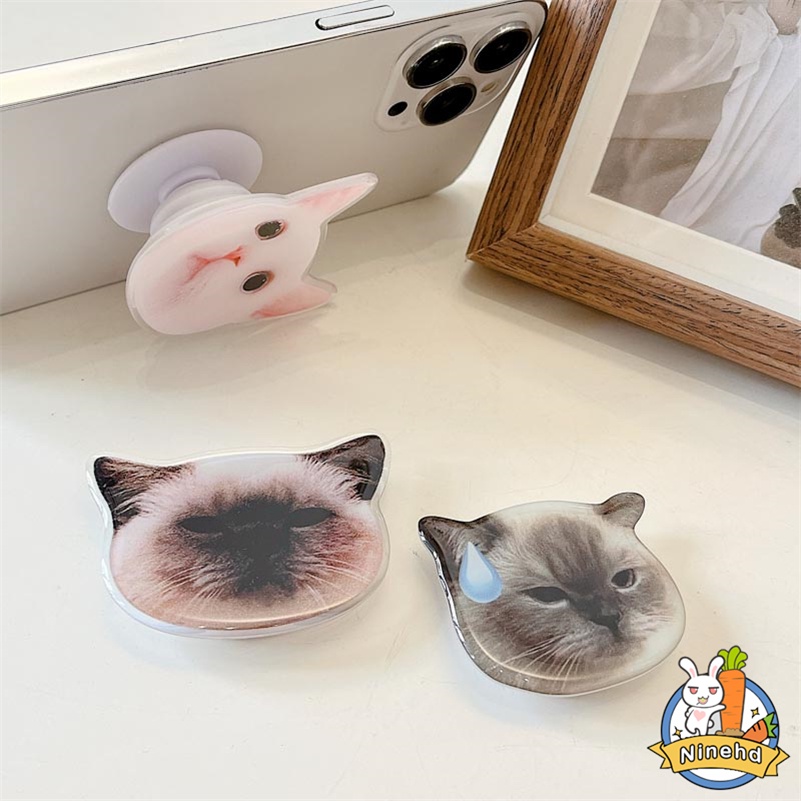 Kartun Lucu 3D Airbag Handphone Stand Phone Holder Transparan Akrilik Teleskopik Adjustable Handphone Grip Stand Holder Bracket Phone Ring Gadget Stand Untuk Semua Case Ponsel