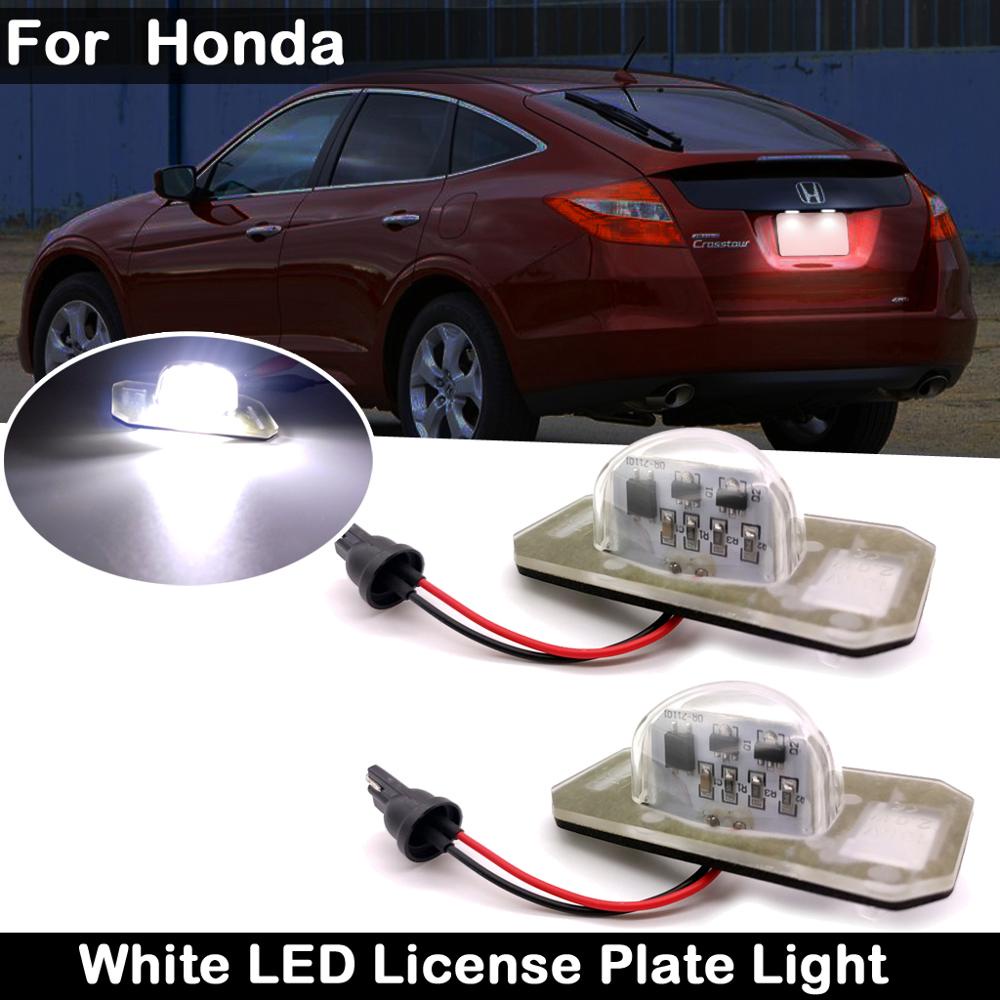 2 Pcs Untuk Honda Crosstour Spirior Elysion Jade Crider Kecerahan Tinggi LED Plat Lampu Plat Nomor Lampu