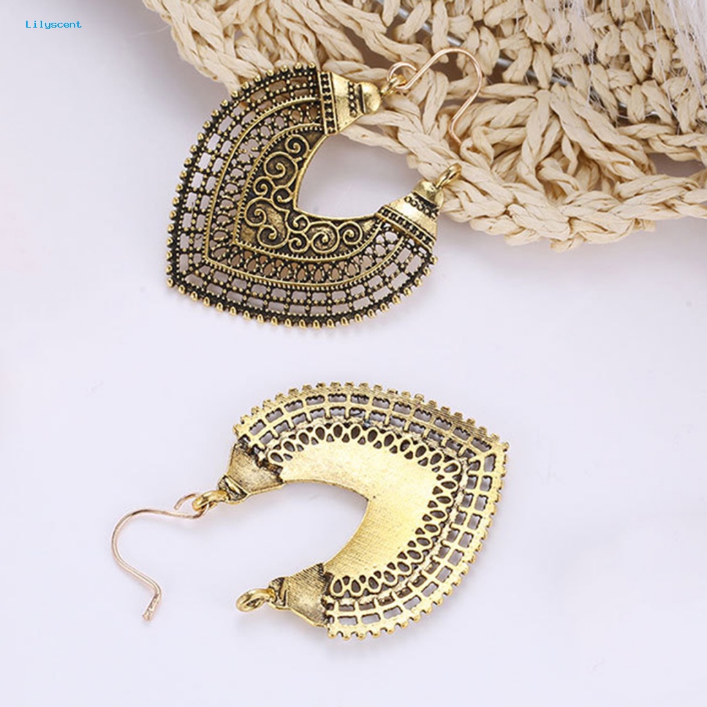 Lilyscent Anting Drop Tahan Lama Bentuk Hati Retro Menjuntai Earrings Retro