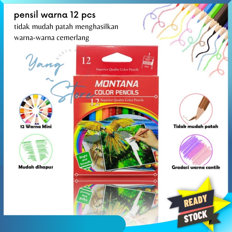 

YGS -G103- Pensil Warna 12pcs Pack KECIL - Pensil Mewarnai Anak Ukuran Kecil 12pcs