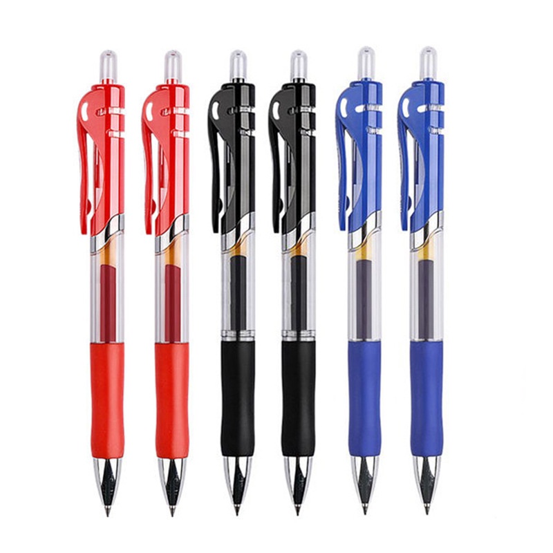 Pulpen/isi Ulang Yang Dapat Ditarik Kapasitas Besar Tinta Hitam Merah Biru 0.5 Ballpoint Pen Perlengkapan Menulis Kantor Sekolah