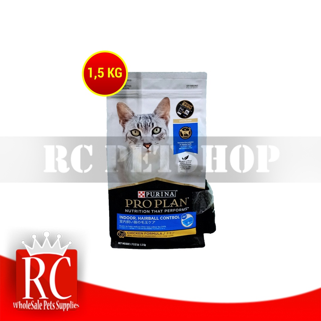 ProPlan Makanan Kucing Indoor Pro Plan Hairball Chicken Ayam 1.5 Kg