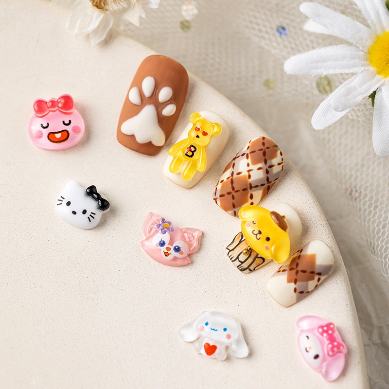 Tiga Dimensi Kartun Nail Art DIY Perhiasan/3D Stiker Kuku Resin Aksesoris/Lucu Bunny Bear Nail Decoration/DIY Handmade Bahan Aksesoris Untuk Ponsel Shell