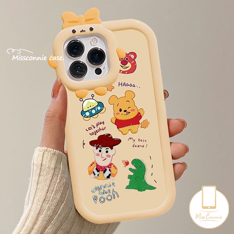 Realme C35 C12 C25 C31 C33 C25Y C11 C25s 9i 58pro 8 9 Pro+9 C15 C30 C21 C20 C21Y 7i 7 5s 5i 6i C17 C3 Cute Monster Kecil Dinosaurus Ikatan Simpul Little Monster Lens Couple Case