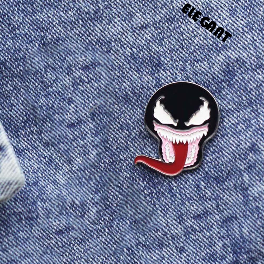 [Elegan] Venom Bros Anak Kartun Aksesoris Perhiasan Kerah Bros Hadiah Untuk Wanita Marvel Enamel Pin