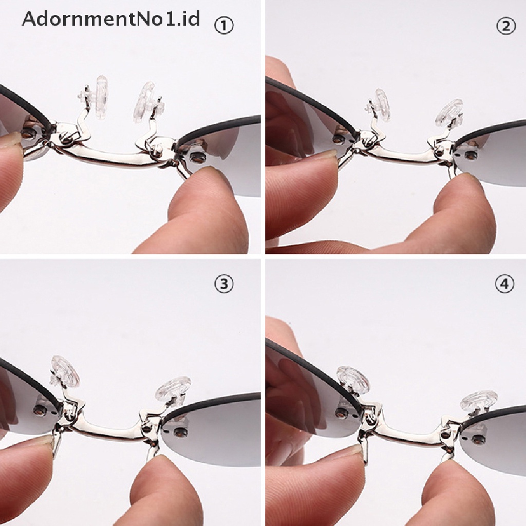 [AdornmentNo1] Kacamata Hitam Mini Tanpa Bingkai Clip On Hidung Lensa Kacamata Bulat Pria Eyeglasses [ID]