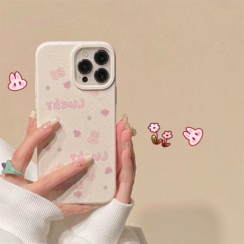 IPHONE Casing Ponsel Iphone11 ins Bahan Ramah Lingkungan Perlindungan Kamera Cocok Untuk Iphone14 13 12 14Plus Pro MAX 7 8Plus X XR XS MAX SE 12mini 13mini Model Empat Sudut Shockproof