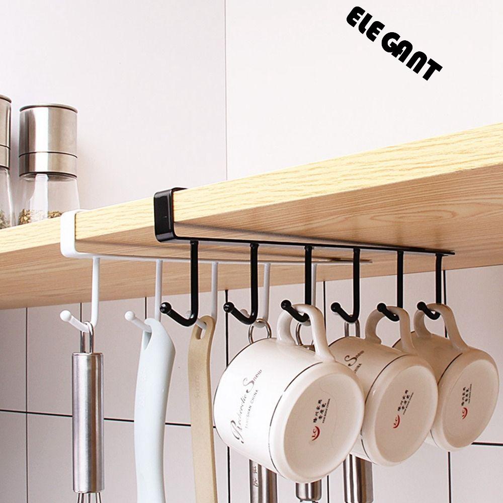 [Elegan] Gantungan 1Pcs Baris Ganda Gantung Bantalan Lebih Kuat Kamar Mandi Dapur Organizer Punch Free Rak Penyimpanan