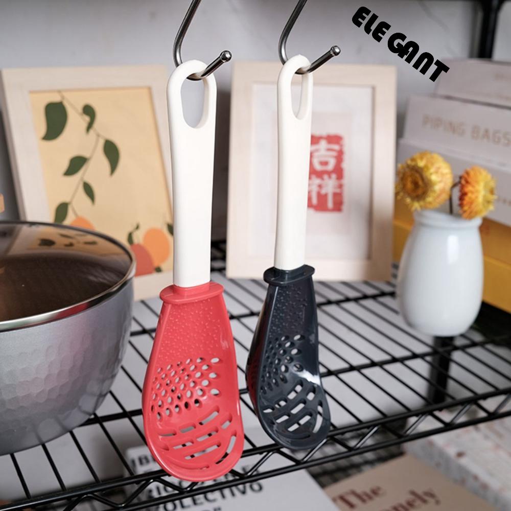 [Elegan] Sendok Masak Menekan Penggiling Tahan Panas Hanging Squeezer Chopper Colander