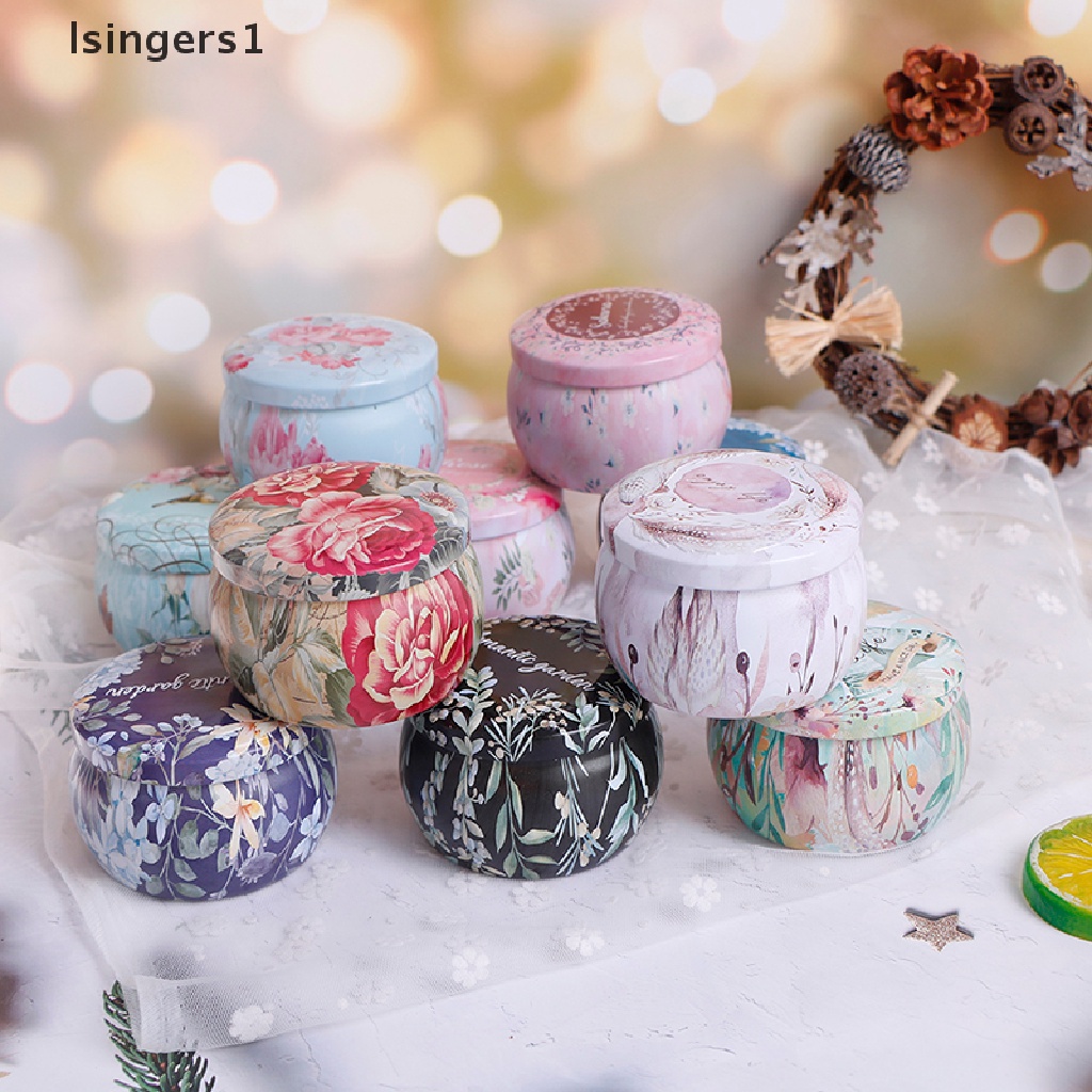 [lsingers1] 1pc Candy Tin Box Bulat Kotak Hadiah Tea Pot Handmade Toples Sabun Kemasan Case Butik