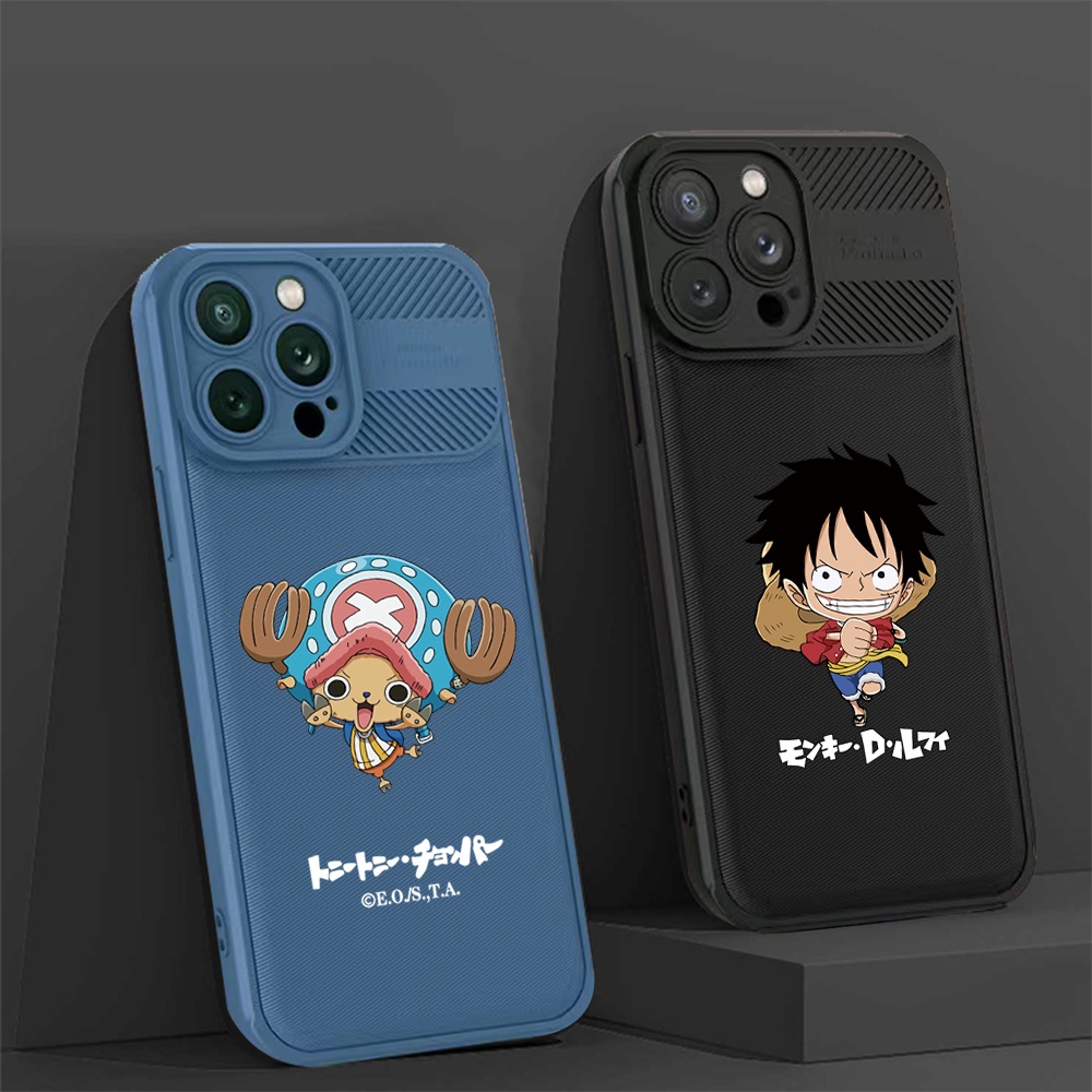 Redmi 12C Note 11S 11 Pro Redmi 10 10C 9A 9C 10A Note10 Note 10S 8 Pro Note 9s X3 Pro NFC Kartun Keren One Piece Luffy Serat Karbon Cross Grain Phone Case DGX