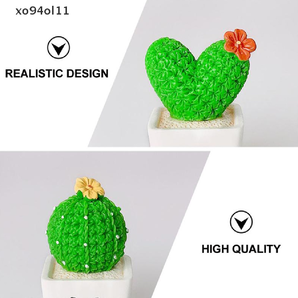 Xo 4Pcs Simulasi Kreatif Kaktus Berbentuk Hiasan Dekorasi Prop Cactus OL