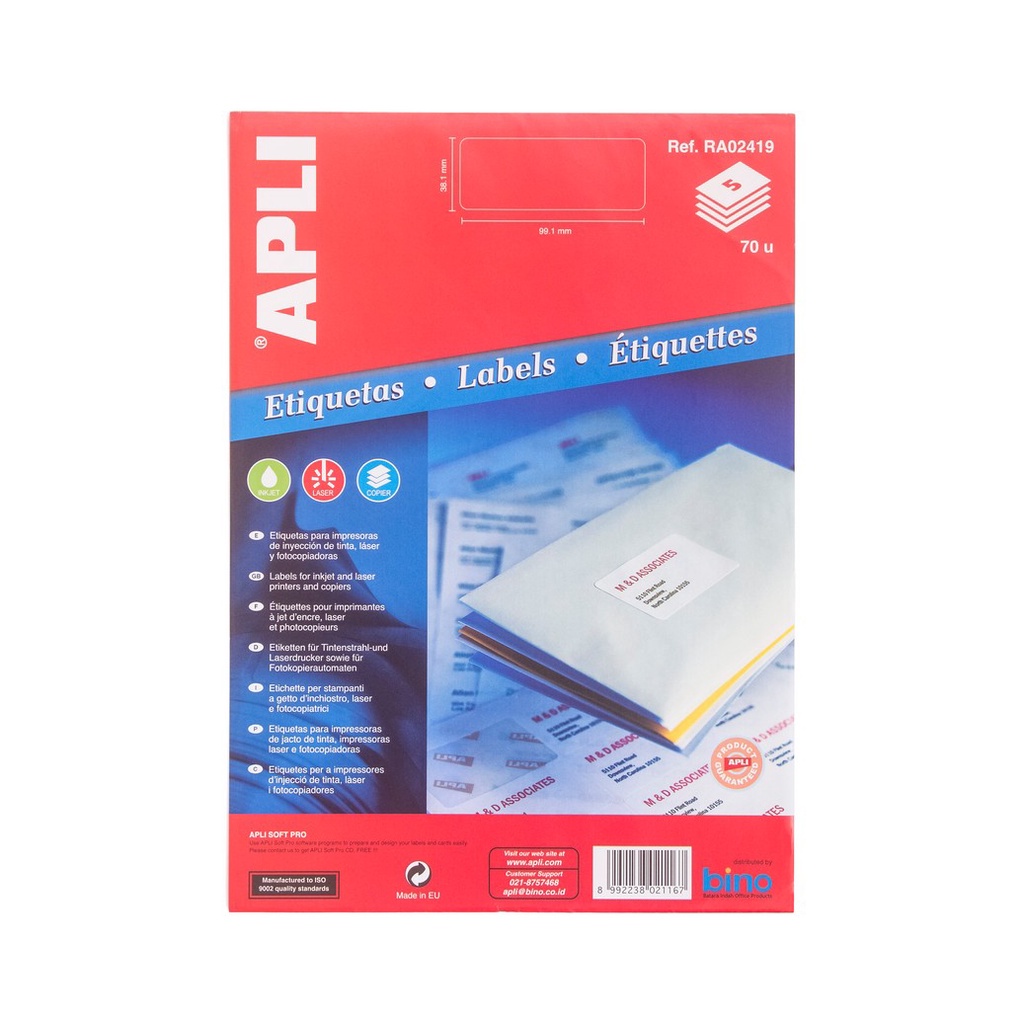 

APLI Label Stiker Putih 99x38mm 70pcs