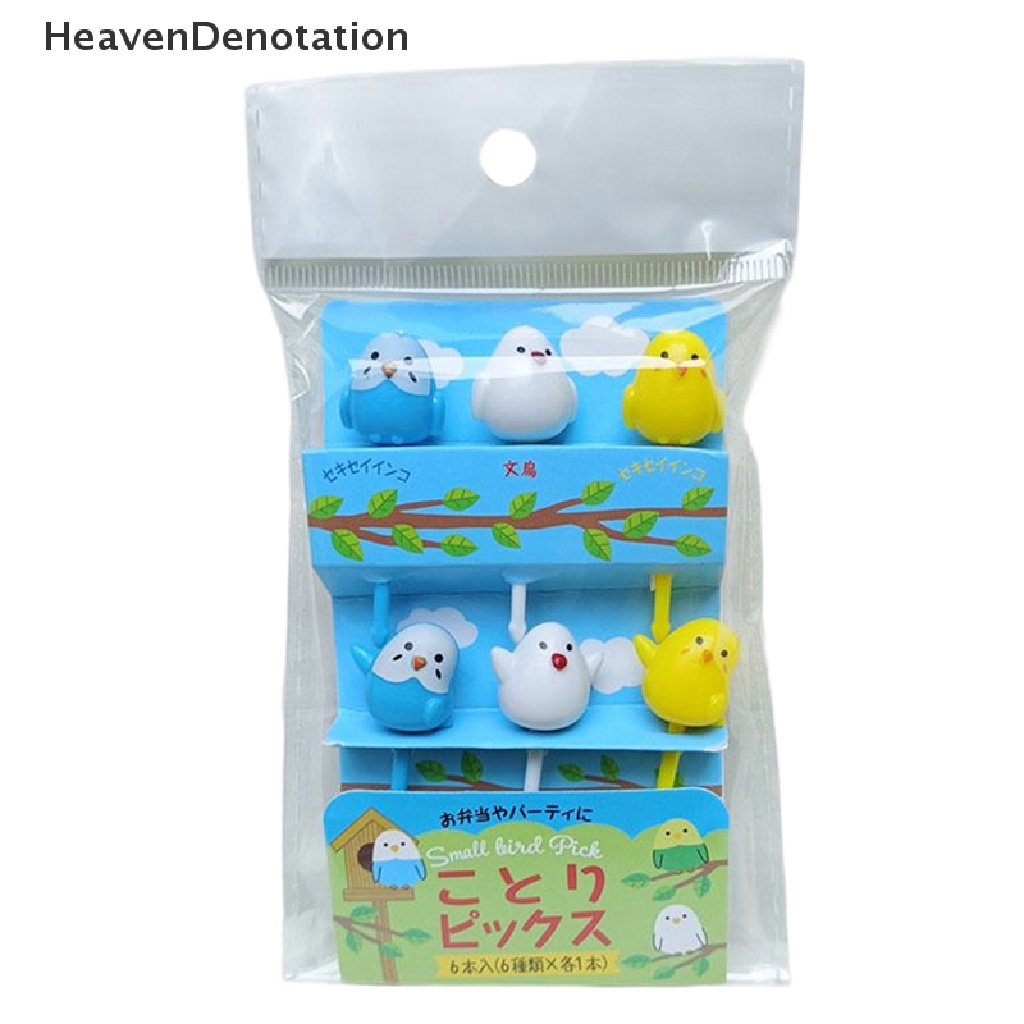 [HeavenDenotation] 6pcs/s Cute Mini Chick Food Picks Anak Snack Kue Dessert Makanan Garpu Buah HDV