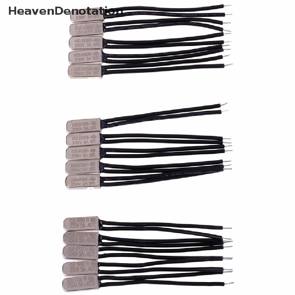 [HeavenDenotation] 5pcs KSD9700 Derajat Celcius Thermostat Control Temperature Switch 5A 250V HDV