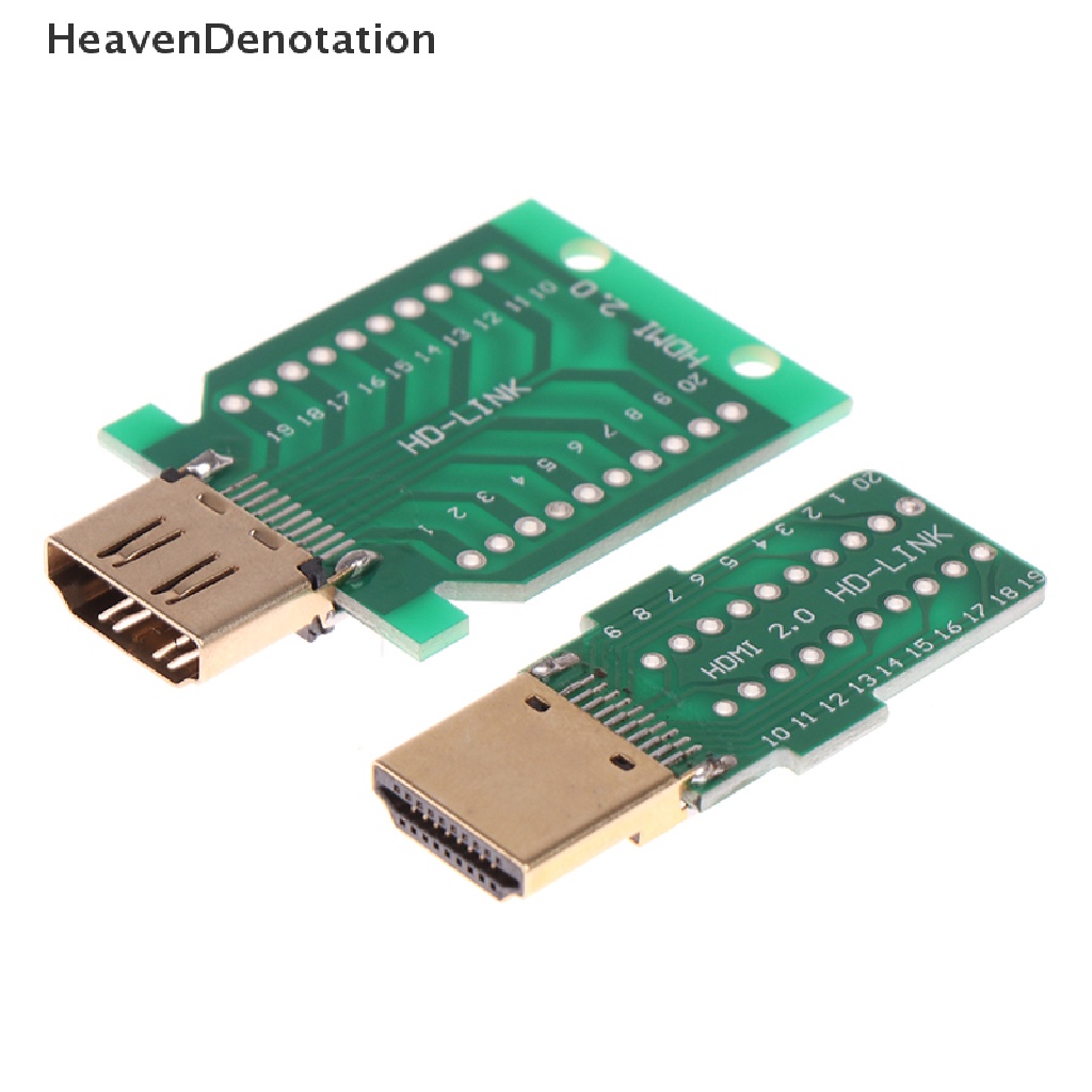 [HeavenDenotation] 1pcs DIY Standar HDMI Welded Male Plug Female Jack Konektor Kabel 19Pin HDV