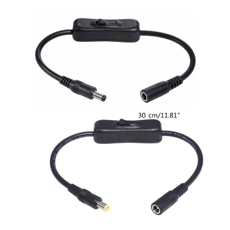Cre DC5525/5521Kabel Adaptor Male to Female Power On Off Switches Kabel Untuk Mesin Absensi Kamera Keamanan CCTV LED