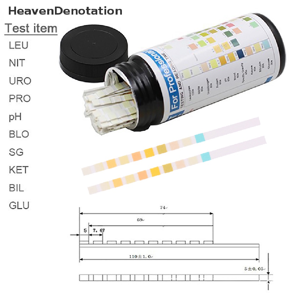 [HeavenDenotation] 100strip URS-10T Strip Reagen Urinalisis 10meter Tes Urine Strip Stool Protein Darah Urin Test Perawatan Kesehatan HDV